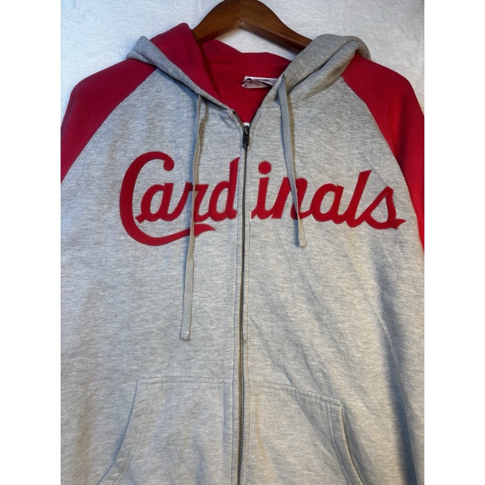 St Louis Cardinals Majestic Men's XL Hoodie Mens Red Gray Full ZIp Sweatshirt